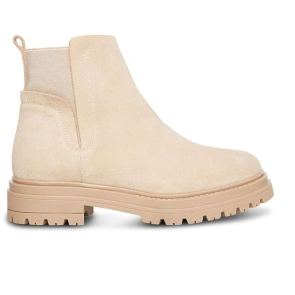 Steve Madden Moira Chelsea Suede Lug Sole Boots Sand Size 39(9)